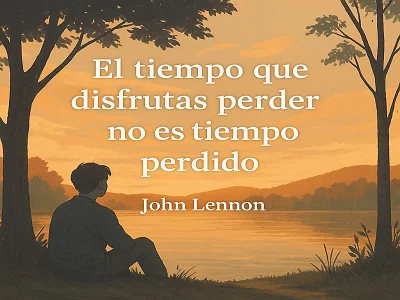 Frase de John Lennon: El tiempo que disfrutas perder no es tiempo perdido