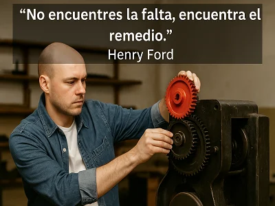 Frase "No encuentres la falta, encuentra el remedio" (Henry Ford)